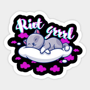 RIOT GRRRL CAT Sticker